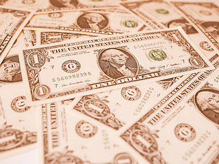 Image showing  Dollar notes 1 Dollar vintage