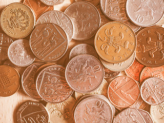 Image showing  Pound coins vintage