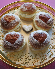 Image showing Semla - bun with cream and almond paste