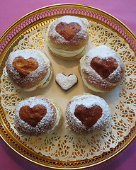 Image showing Semla - bun with cream and almond paste