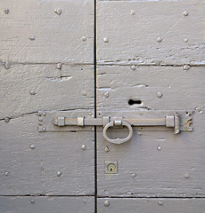 Image showing abstract  house  door     in italy           closed   rusty