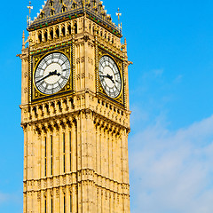 Image showing london big ben and historical old construction england  aged cit