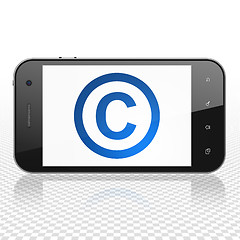 Image showing Law concept: Smartphone with Copyright on display
