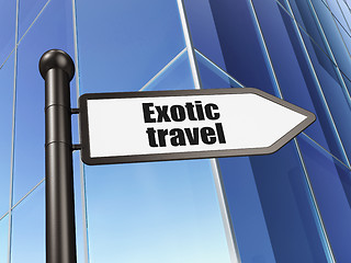 Image showing Travel concept: sign Exotic Travel on Building background