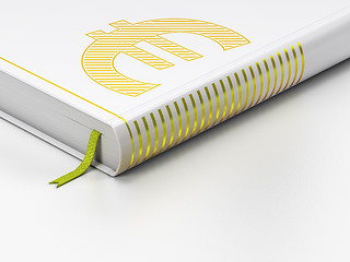 Image showing Currency concept: closed book, Euro on white background