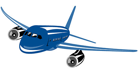 Image showing Airliner flying front