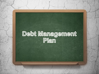 Image showing Business concept: Debt Management Plan on chalkboard background