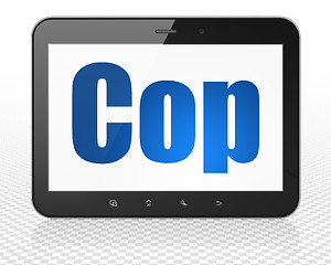 Image showing Law concept: Tablet Pc Computer with Cop on display