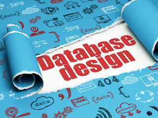 Image showing Software concept: red text Database Design under the piece of  torn paper