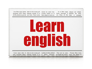Image showing Education concept: newspaper headline Learn English
