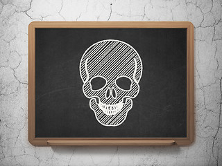 Image showing Healthcare concept: Scull on chalkboard background