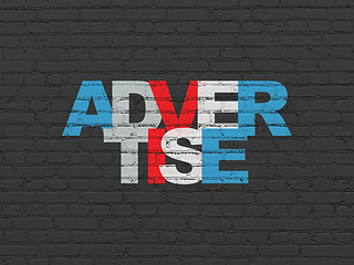 Image showing Advertising concept: Advertise on wall background