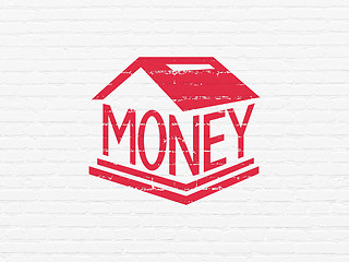 Image showing Currency concept: Money Box on wall background