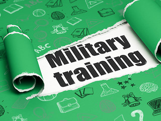 Image showing Studying concept: black text Military Training under the piece of  torn paper