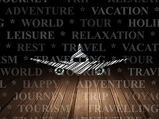 Image showing Travel concept: Aircraft in grunge dark room