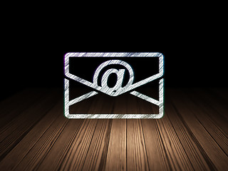 Image showing Business concept: Email in grunge dark room