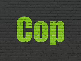 Image showing Law concept: Cop on wall background