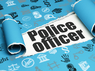 Image showing Law concept: black text Police Officer under the piece of  torn paper