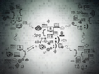 Image showing Digital background: Digital Paper with  Hand Drawn Programming Icons