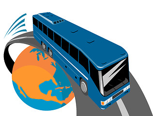 Image showing Bus traveling off the globe