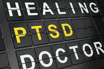 Image showing Medicine concept: PTSD on airport board background