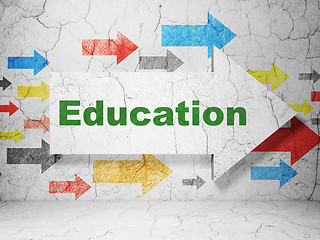 Image showing Education concept: arrow with Education on grunge wall background