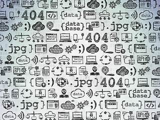 Image showing Digital background: Digital Paper with  Hand Drawn Programming Icons