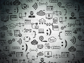 Image showing Digital background: Digital Paper with  Hand Drawn Programming Icons