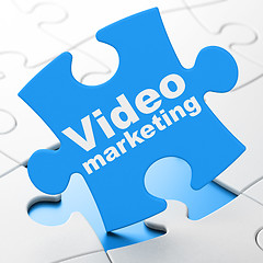 Image showing Advertising concept: Video Marketing on puzzle background