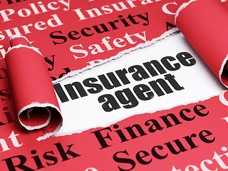 Image showing Insurance concept: black text Insurance Agent under the piece of  torn paper