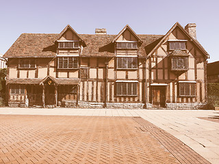 Image showing Shakespeare birthplace in Stratford upon Avon vintage