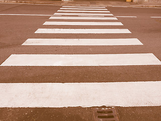 Image showing  Zebra crossing sign vintage