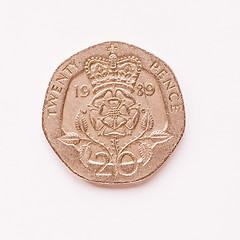 Image showing  UK 20 pence coin vintage
