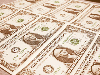 Image showing  Dollar notes 1 Dollar vintage