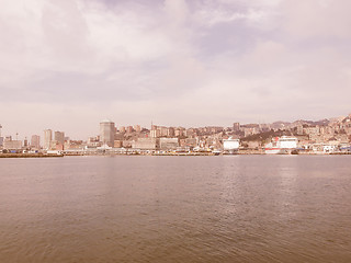 Image showing Harbour Genoa Italy vintage