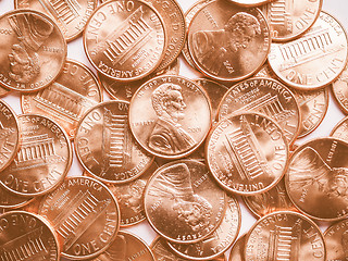 Image showing  Dollar coins background vintage