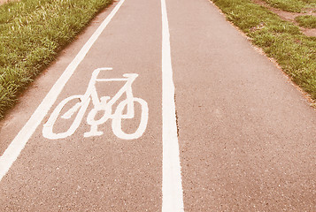 Image showing  Bike lane sign vintage