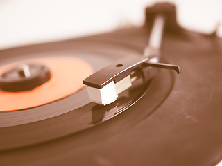 Image showing  Vinyl record on turntable vintage