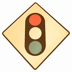 Image showing  Traffic light sign vintage