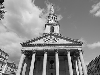 Image showing Black and white St Martin church in London
