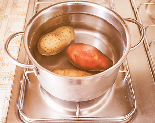 Image showing  Saucepot on cooker vintage