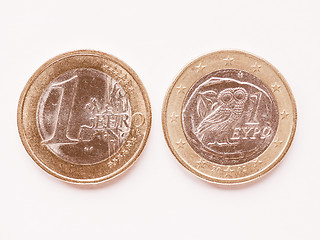 Image showing  Greek 1 Euro coin vintage