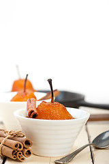 Image showing poached pears delicious home made recipe 