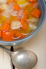 Image showing Traditional Italian minestrone soup 