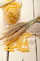 Image showing Italian pasta penne with wheat