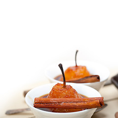 Image showing poached pears delicious home made recipe 