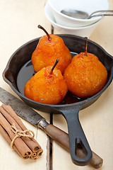 Image showing poached pears delicious home made recipe 