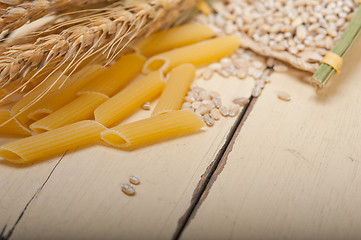 Image showing Italian pasta penne with wheat