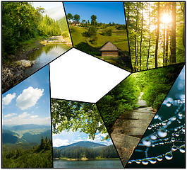 Image showing The collage of Carpathian mountains summer landscapes 