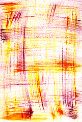 Image showing Abstract red and yellow paint brush marks